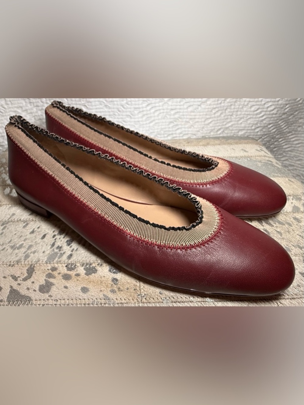 Ulla Johnson Elise ballerina shoes in burgundy with dust bag SZ 40 US 9.5